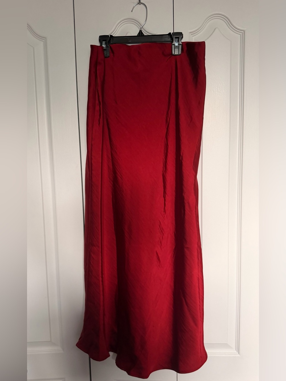 Target Red Midi Skirt with Smooth Finish